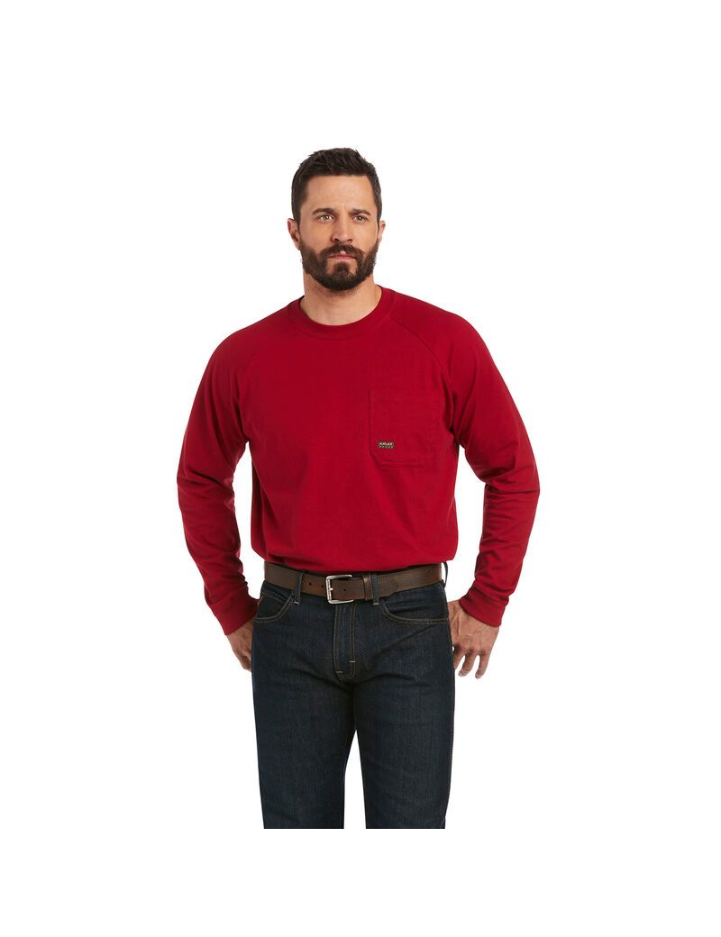 Vêtements De Travail Ariat Rebar Coton Strong Roughneck Graphique T Shirts Rouge Homme | BTW-80701926