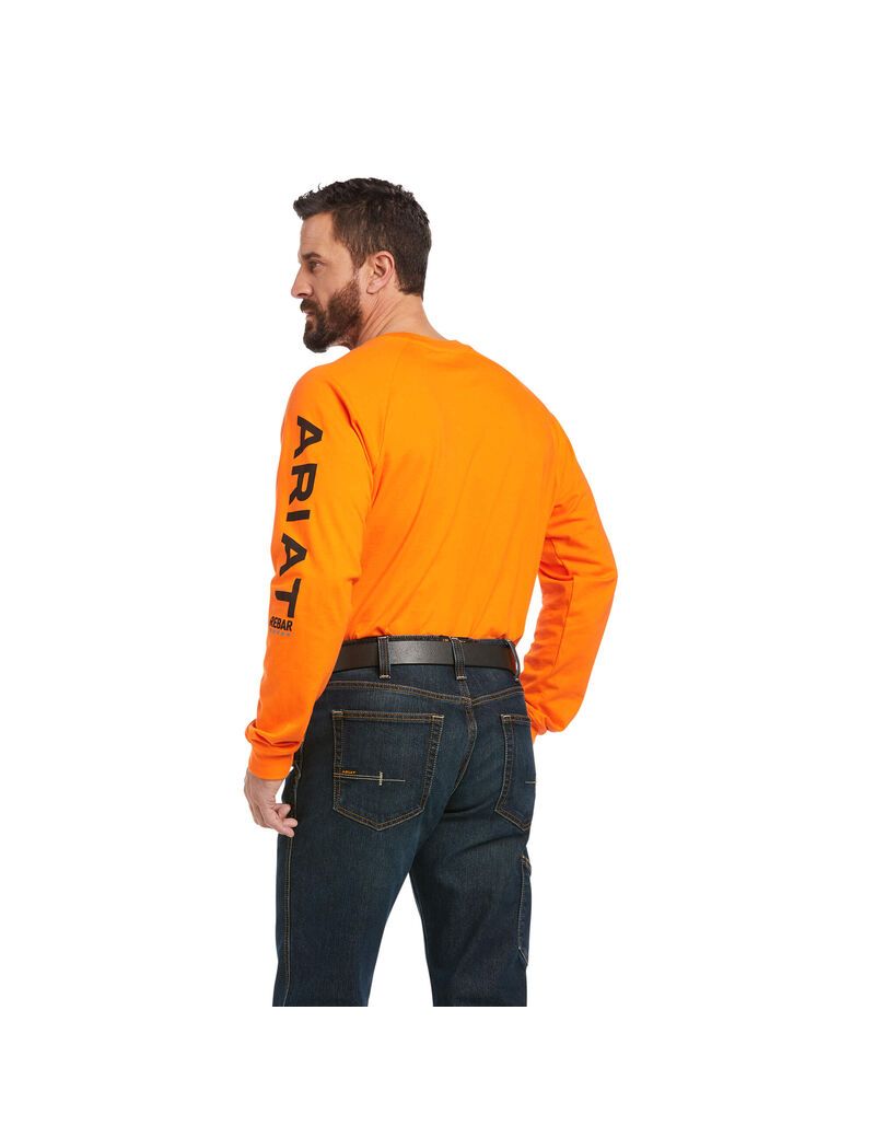 Vêtements De Travail Ariat Rebar Coton Strong Graphique T Shirts Orange Noir Homme | RNN-80239849