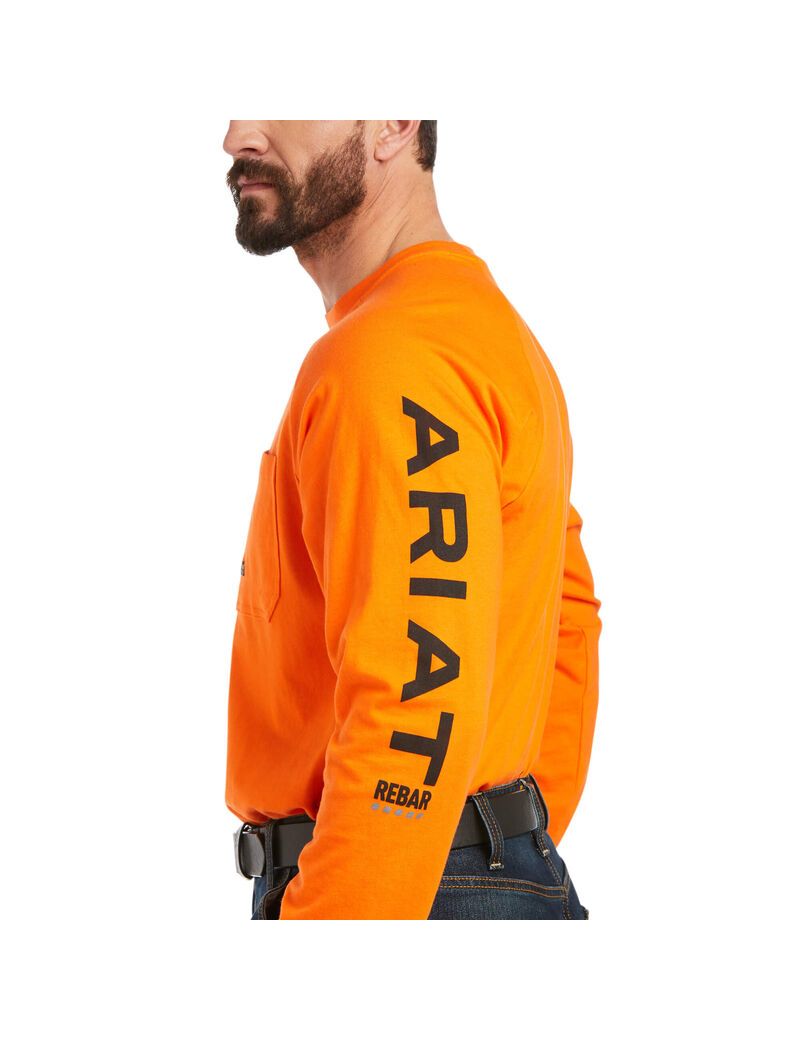 Vêtements De Travail Ariat Rebar Coton Strong Graphique T Shirts Orange Noir Homme | RNN-80239849