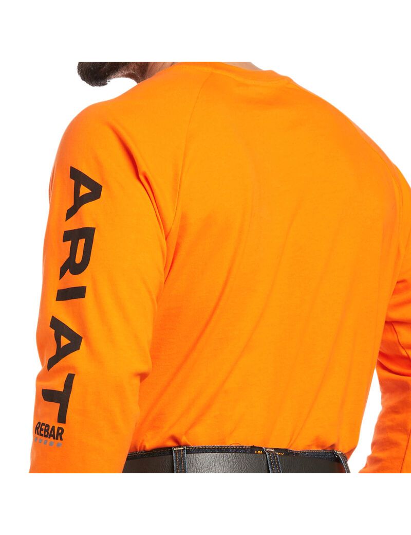 Vêtements De Travail Ariat Rebar Coton Strong Graphique T Shirts Orange Noir Homme | RNN-80239849