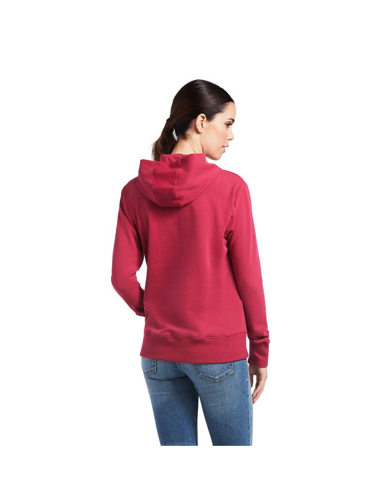 Sweat à Capuche Ariat 3D Logo 2.0 Rouge Femme | GWV-17802019