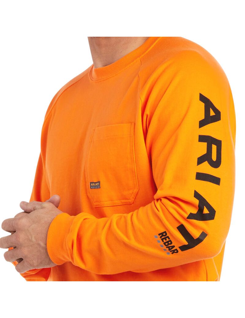 Vêtements De Travail Ariat Rebar Coton Strong Graphique T Shirts Orange Noir Homme | RNN-80239849