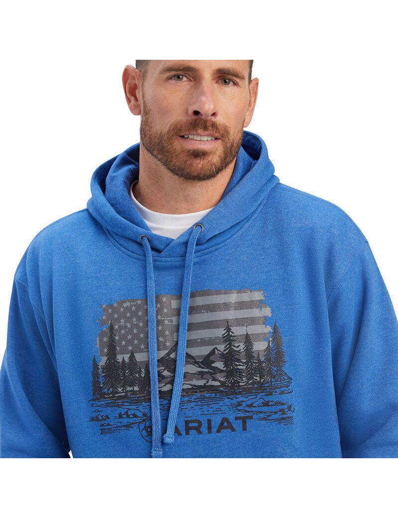 Sweats Ariat Land of the Free Bleu Homme | JGZ-69132480