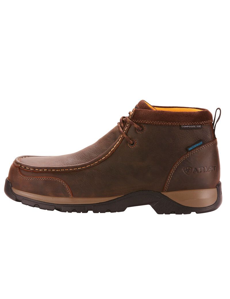 Bottes Imperméables Ariat Edge LTE Moc Composite Embout Travail Marron Foncé Homme | PGT-87155277