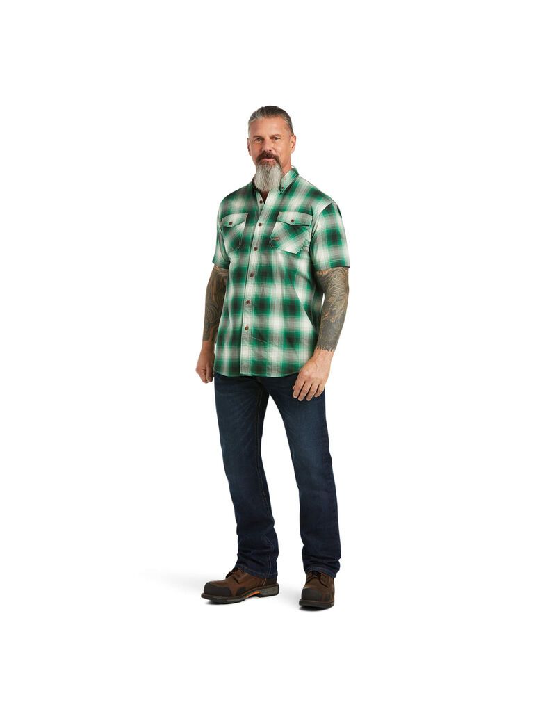 Vêtements De Travail Ariat Rebar Made Tough DuraStretch Travail Shirts Multicolore Homme | FQQ-16586829