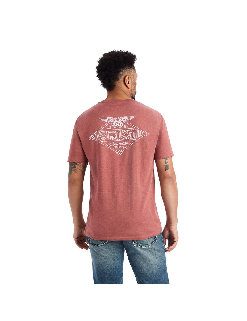 T Shirts Ariat Travail Eagle Rouge Homme | PYF-31721353