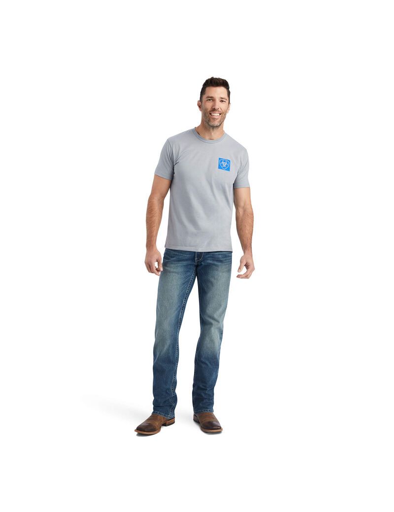 T Shirts Ariat Linear Octane Grise Homme | BFV-99900402