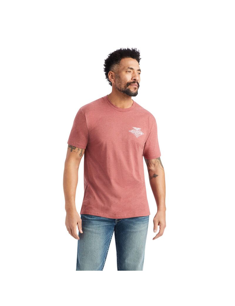 T Shirts Ariat Travail Eagle Rouge Homme | PYF-31721353