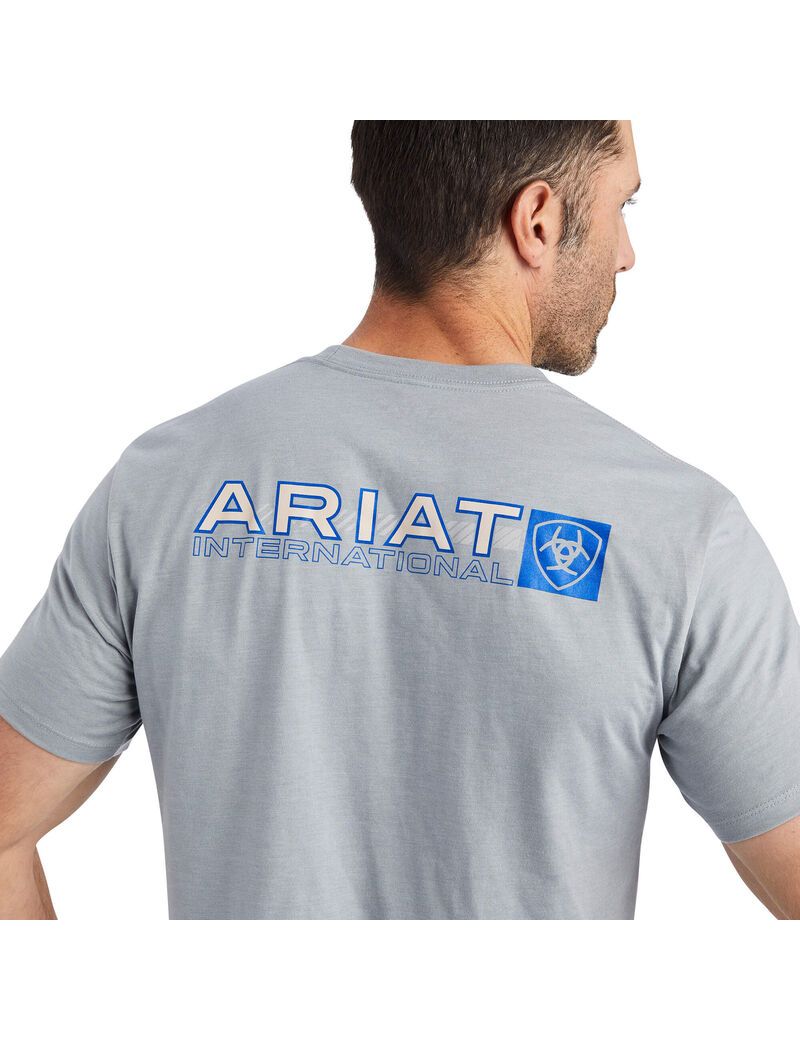 T Shirts Ariat Linear Octane Grise Homme | BFV-99900402