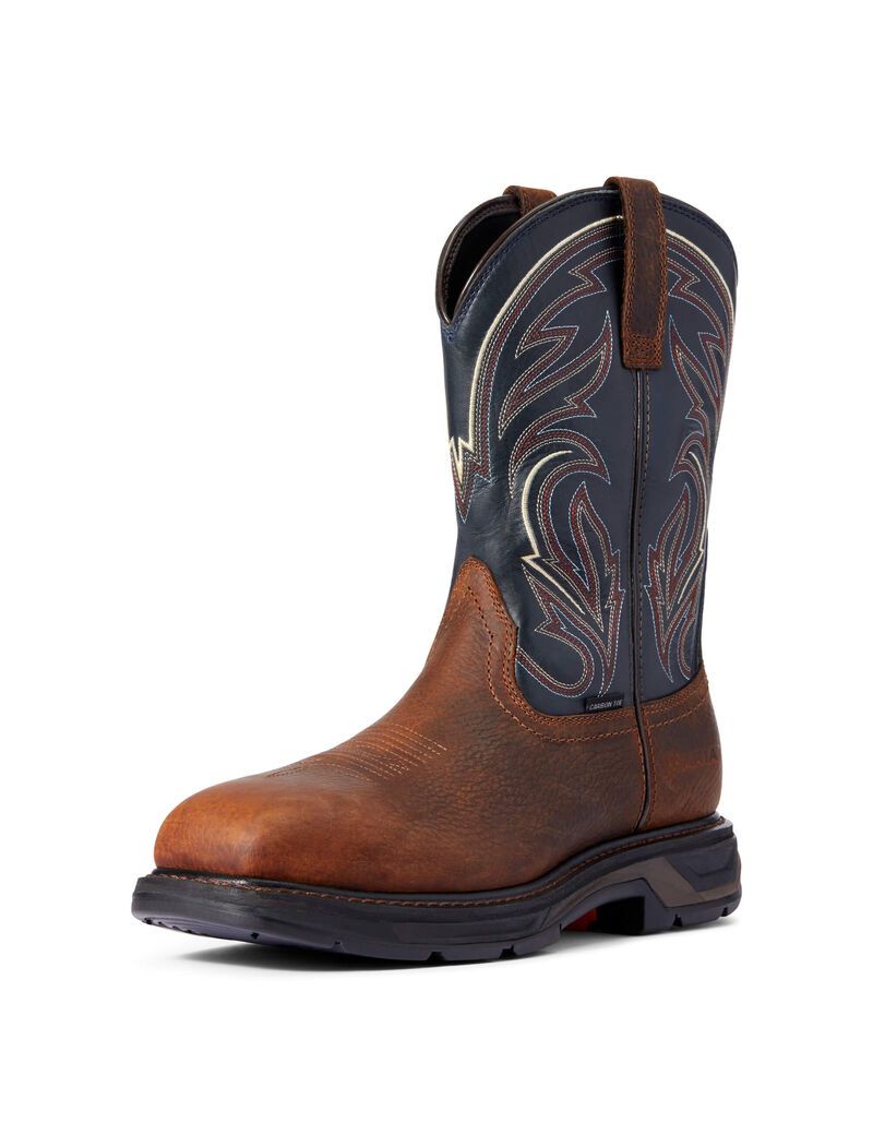 Bottes de Travail Ariat WorkHog XT Cottonwood Carbon Embout Marron Homme | BTT-86734961