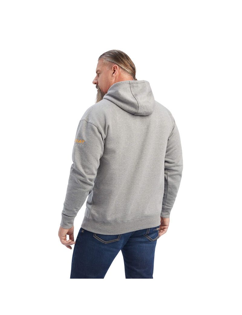 Sweat à Capuche Ariat Rebar Workman Grise Homme | WJK-92628284