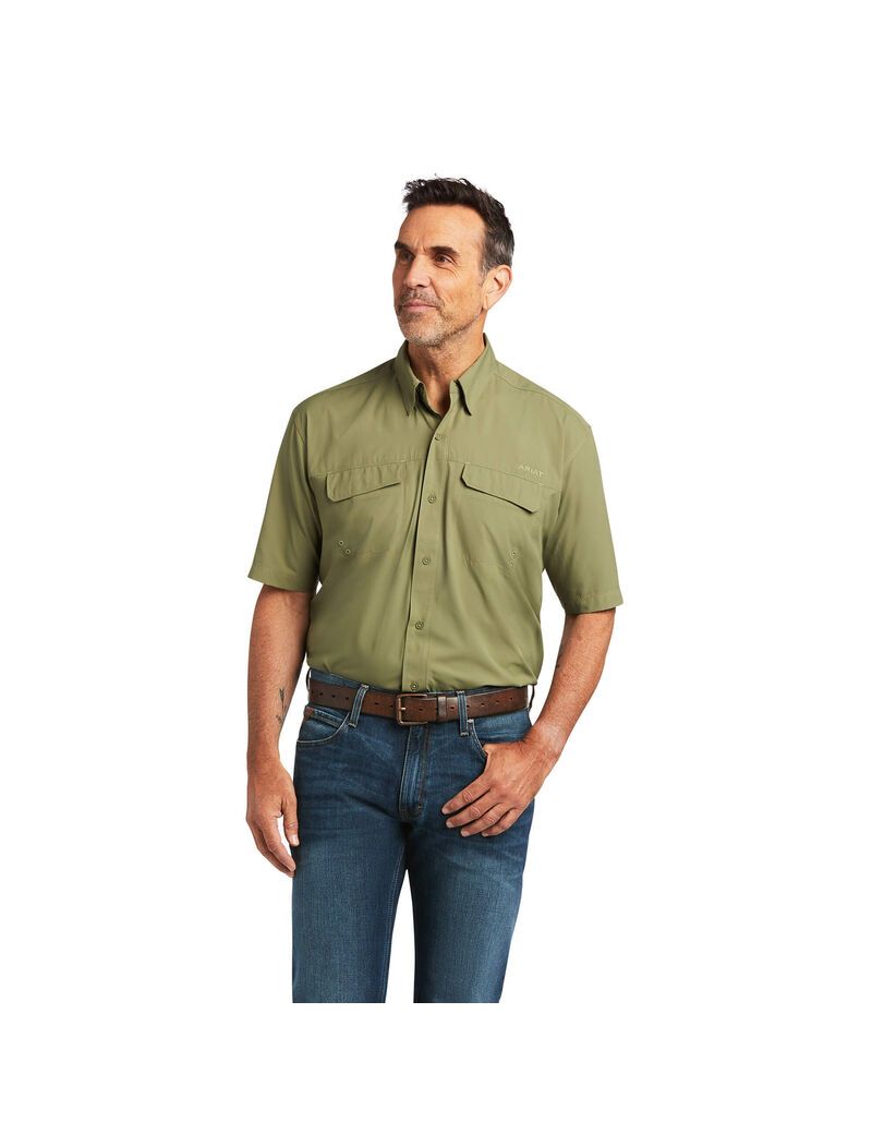 Chemises De Costume Ariat VentTEK Outbound Classiche Fit Vert Foncé Homme | JPU-22715355