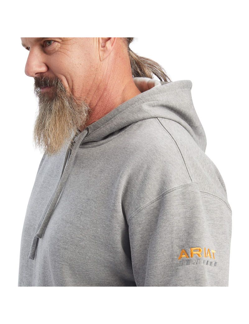 Sweat à Capuche Ariat Rebar Workman Grise Homme | WJK-92628284