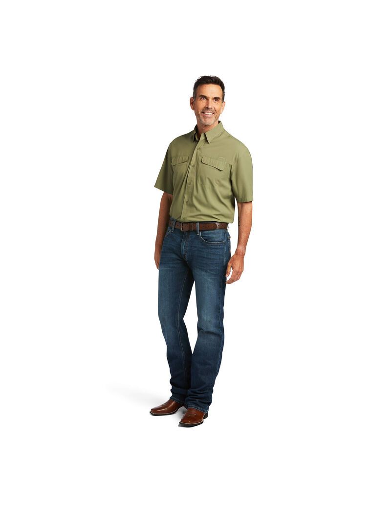 Chemises De Costume Ariat VentTEK Outbound Classiche Fit Vert Foncé Homme | JPU-22715355